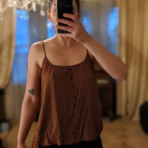 Houndstooth print flowy tank